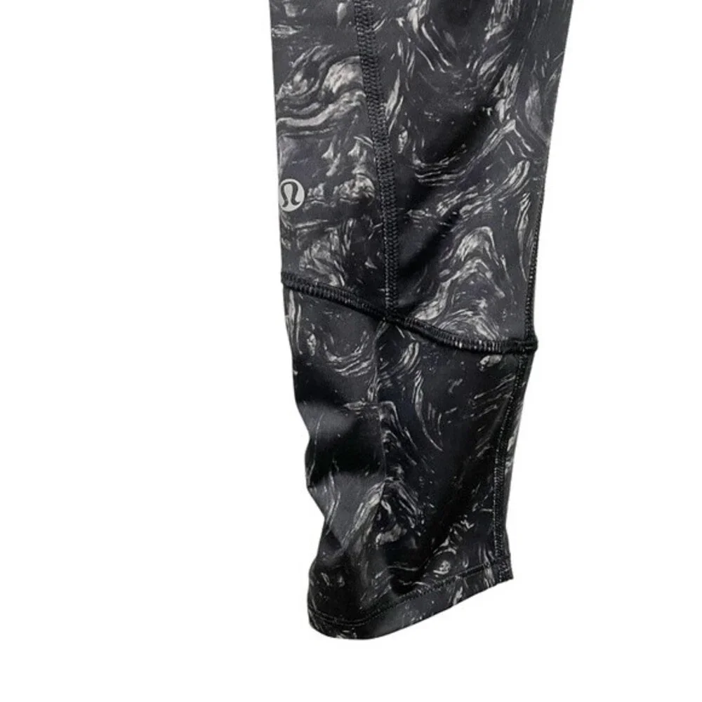 Lululemon Runday Crop Full-On Luxtreme Arsenal Ambient Grey Black Women’s Size 6